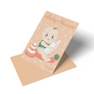 Tarjeton Personalizable Baby Shower Naranja
