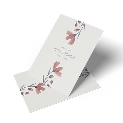 Tarjeton Personalizable de Boda Floral Minimalista