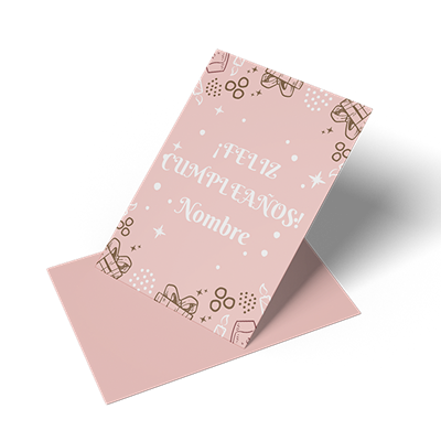 Tarjeton Personalizable de Cumpleaños Regalos Rosas