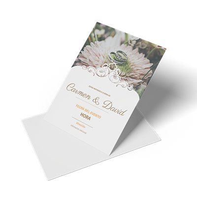 Tarjeton Personalizable de Boda Anillos