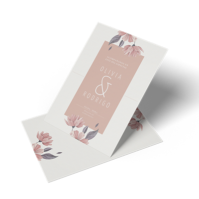 Tarjeton Personalizable de Boda Floral Elegante