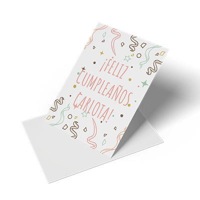Tarjeton Personalizable de Cumpleaños Confeti